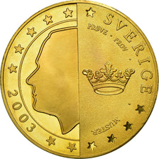 Svezia, Fantasy euro patterns, 5 Euro, 2003, Proof, SPL-, Oro, KM:Pn9