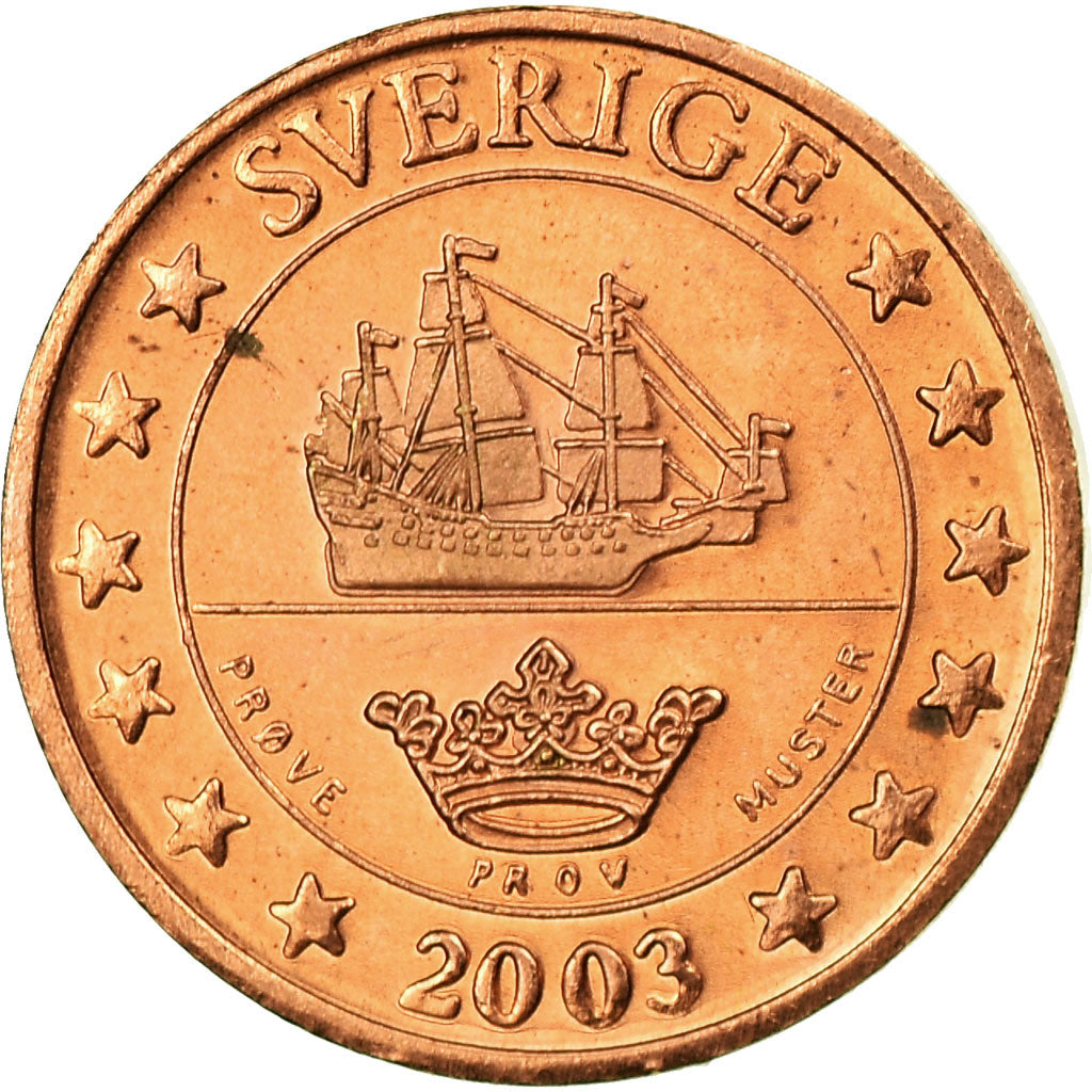 Suécia, Fantasy euro patterns, Euro Cent, 2003, AU(55-58), Cobre, KM:Pn1