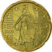 France, 20 Euro Cent, 2000, EF(40-45), Brass, KM:1286