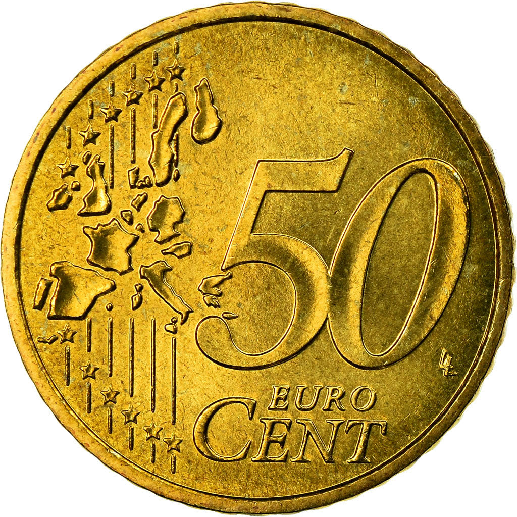 Francia, 50 Euro Cent, 2001, BB, Ottone, KM:1287
