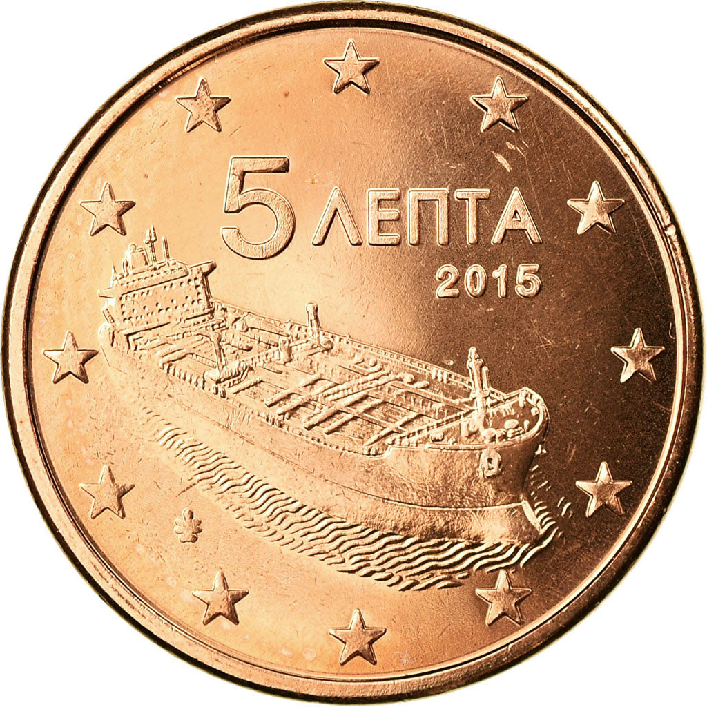 Greece, 5 Euro Cent, 2015, MS(65-70), Copper Plated Steel