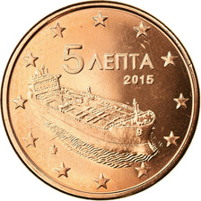 Greece, 5 Euro Cent, 2015, MS(65-70), Copper Plated Steel