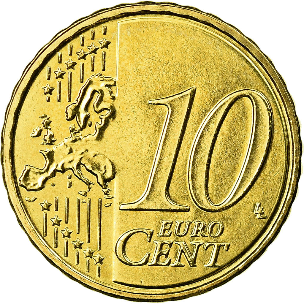 Grécia, 10 Euro Cent, 2015, MS(65-70), Latão