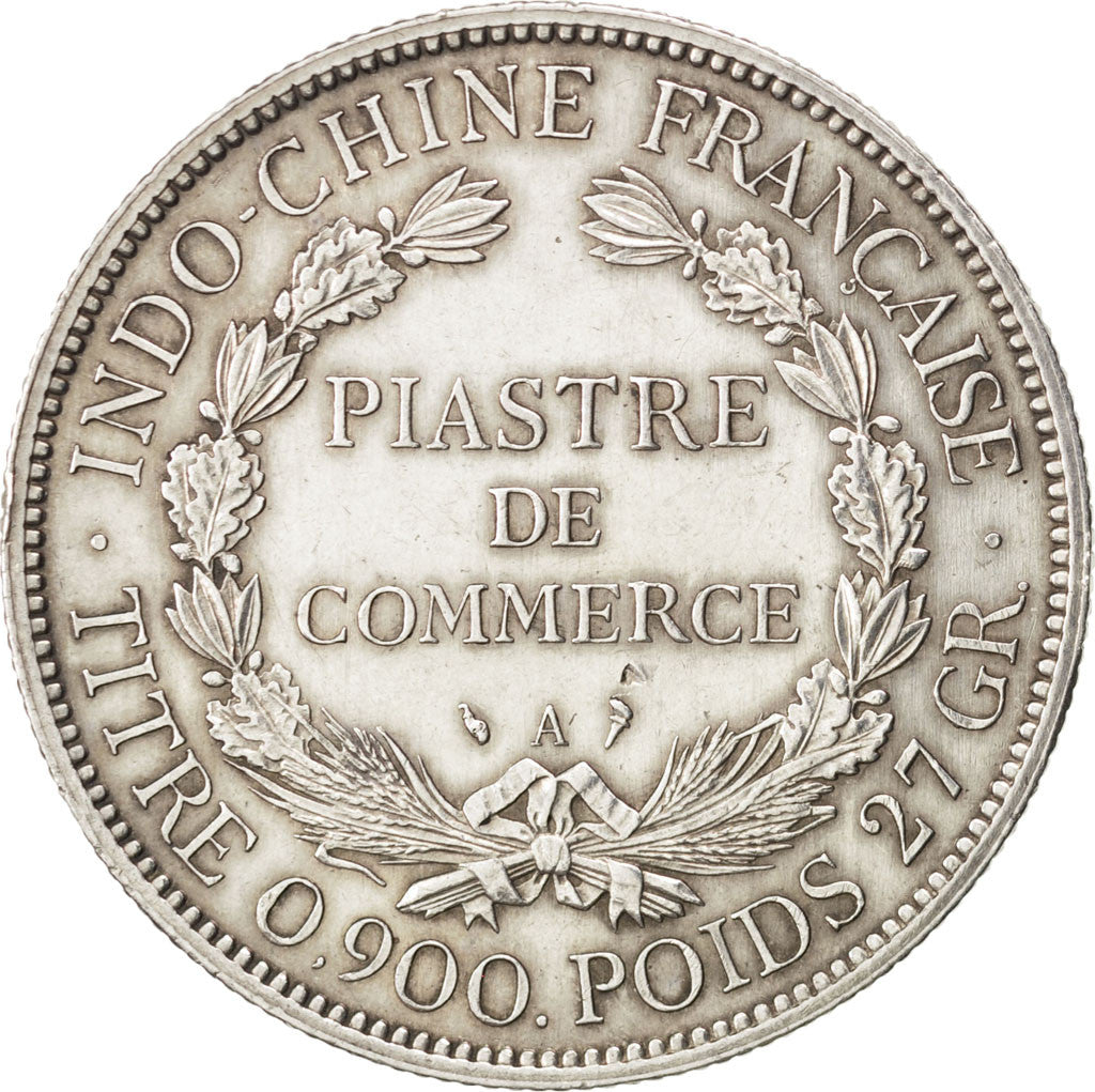 FRENCH INDO-CHINA, Piastre, 1899, Paris, KM #5a.1, AU(50-53), Silver, Lecompte..