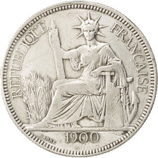 Munten, Frans Indochina, Piastre, 1900, Paris, ZF, Zilver, KM:5a.1, Lecompte:282