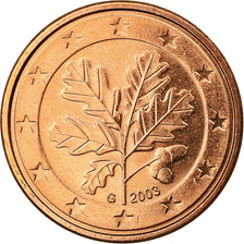 ALEMANHA - REPÚBLICA FEDERAL, 5 Euro Cent, 2003, MS(63), Aço Cromado a Cobre