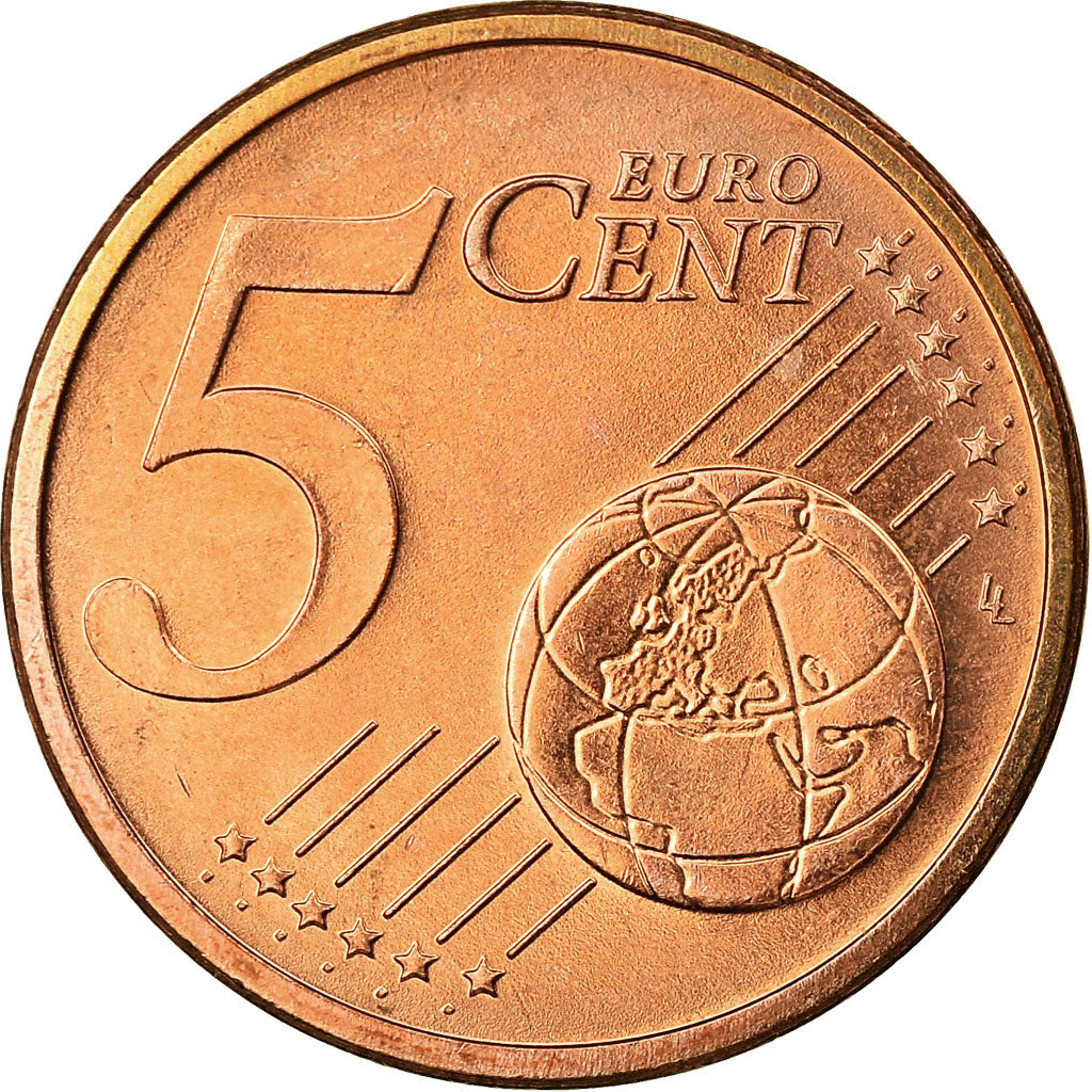 ALEMANHA - REPÚBLICA FEDERAL, 5 Euro Cent, 2003, MS(63), Aço Cromado a Cobre