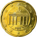 GERMANY - FEDERAL REPUBLIC, 20 Euro Cent, 2003, MS(63), Brass, KM:211