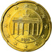 GERMANY - FEDERAL REPUBLIC, 20 Euro Cent, 2003, MS(63), Brass, KM:211