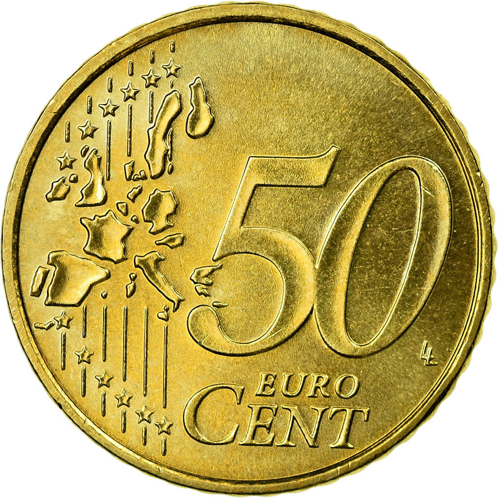 GERMANY - FEDERAL REPUBLIC, 50 Euro Cent, 2003, MS(63), Brass, KM:212