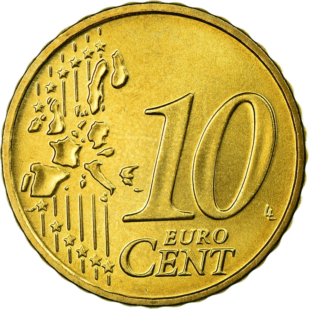 GERMANY - FEDERAL REPUBLIC, 10 Euro Cent, 2003, MS(63), Brass, KM:210