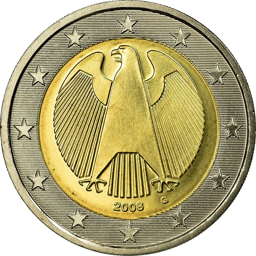 GERMANY - FEDERAL REPUBLIC, 2 Euro, 2008, MS(63), Bi-Metallic, KM:258