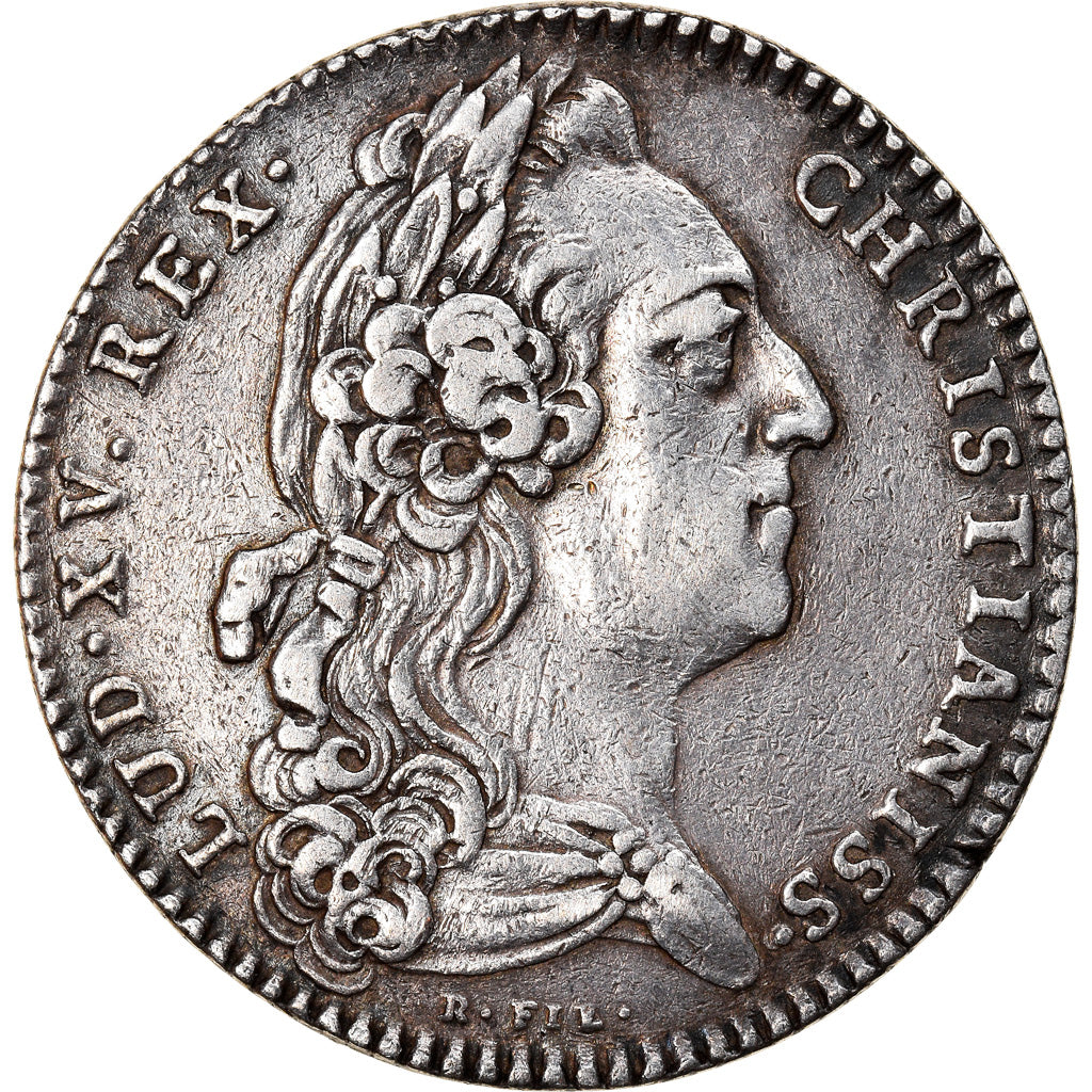 France, Token, Royal, Louis XV, Trésor Royal, History, 1758, Roettiers fils