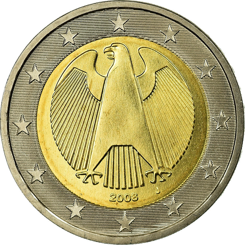 GERMANY - FEDERAL REPUBLIC, 2 Euro, 2008, MS(63), Bi-Metallic, KM:258