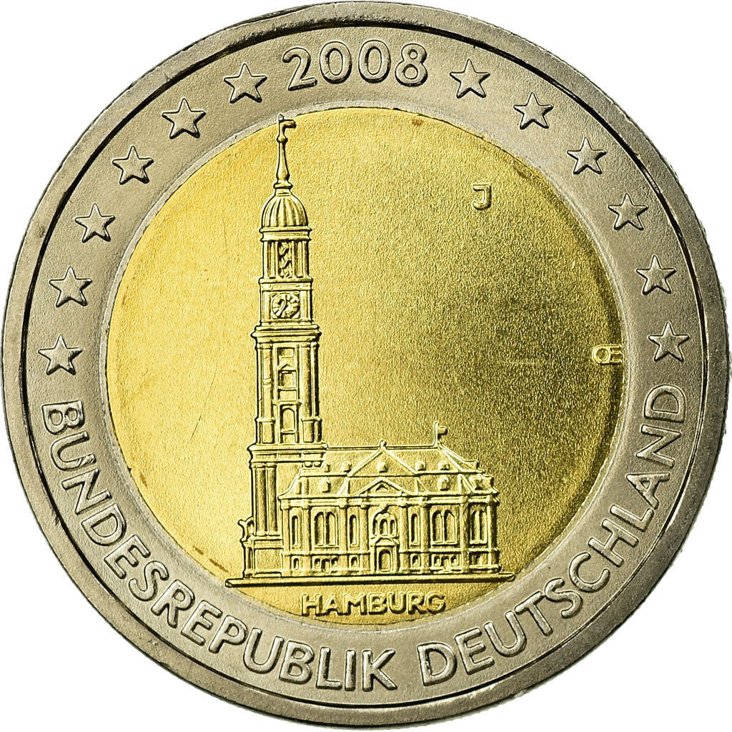 Bundesrepublik Deutschland, 2 Euro, Cathédrale d'Hambourg, 2008, UNZ