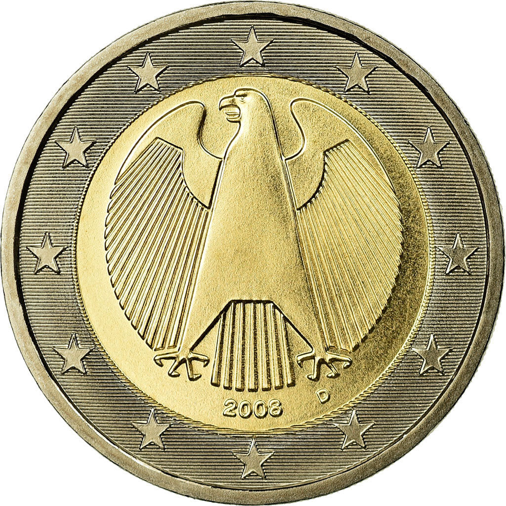 GERMANY - FEDERAL REPUBLIC, 2 Euro, 2008, MS(63), Bi-Metallic, KM:258