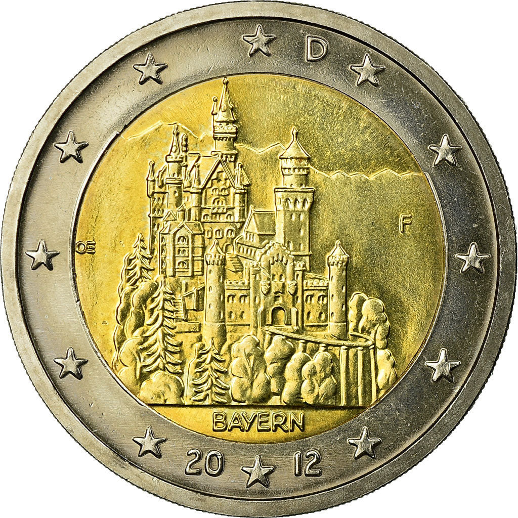GERMANY - FEDERAL REPUBLIC, 2 Euro, BAYERN, 2012, MS(63), Bi-Metallic, KM:305