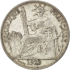 FRENCH INDO-CHINA, 20 Cents, 1923, Paris, KM #17.1, EF(40-45), Silver, 25.9,...