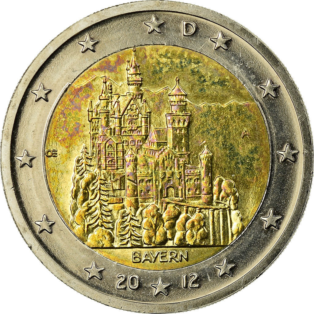 GERMANY - FEDERAL REPUBLIC, 2 Euro, BAYERN, 2012, EF(40-45), Bi-Metallic, KM:305