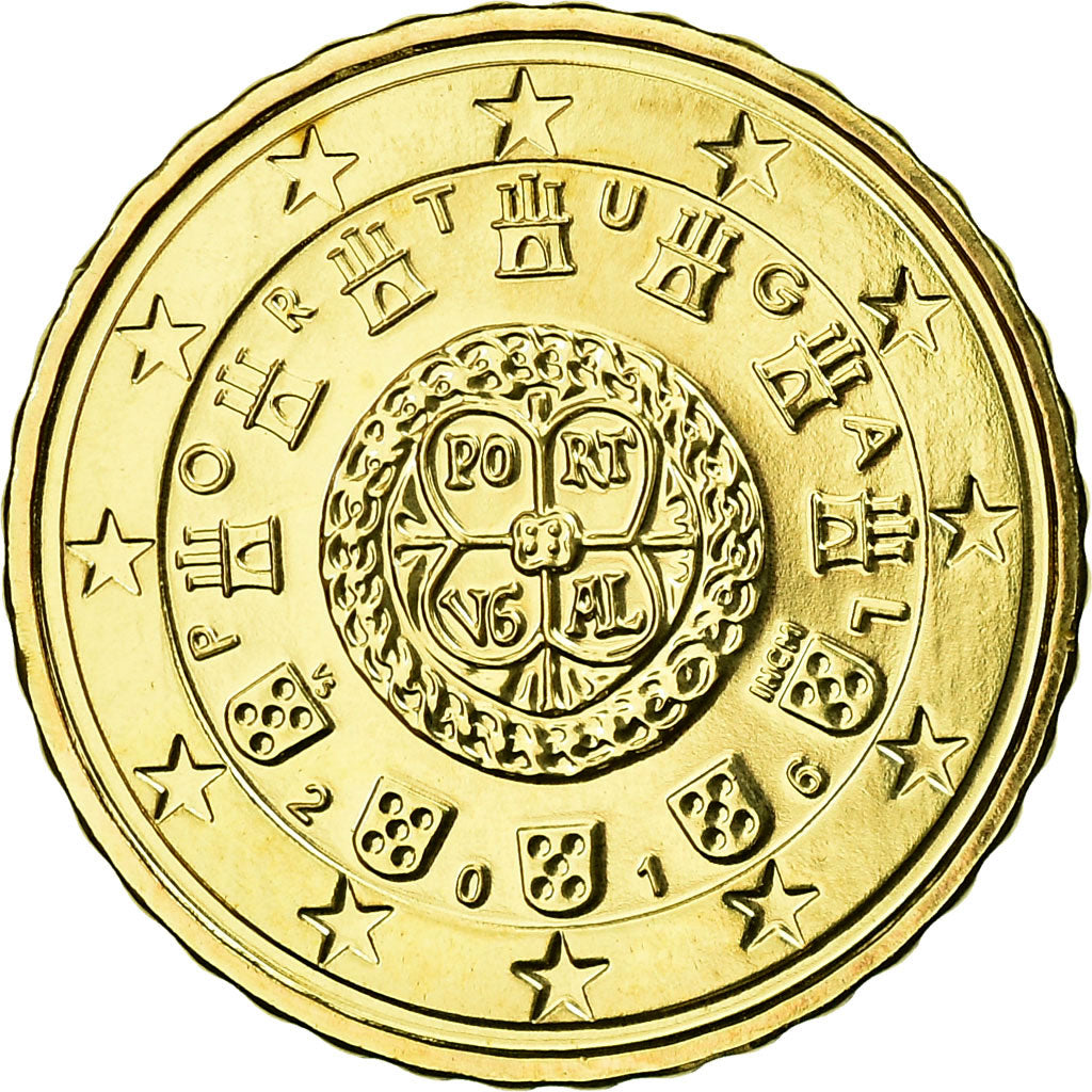 Portugal, 10 Euro Cent, 2016, STGL, Messing