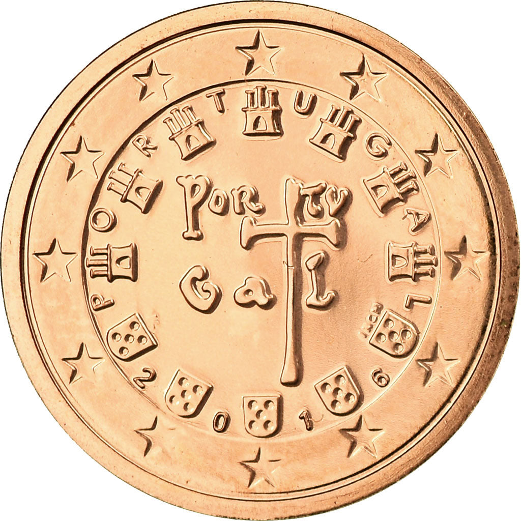 Portugal, 2 Euro Cent, 2016, MS(65-70), Copper Plated Steel