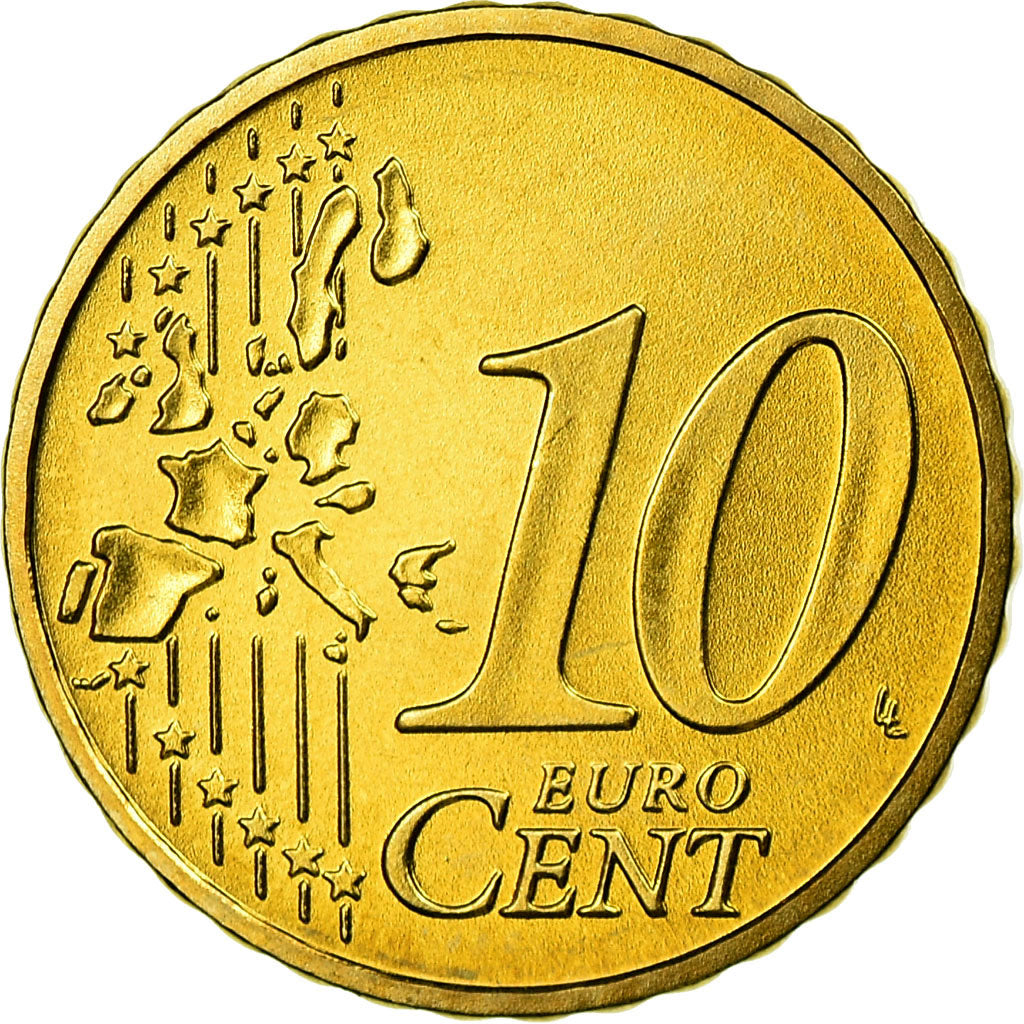 Niemcy - RFN, 10 Euro Cent, 2003, Munich, MS(65-70), Mosiądz, KM:210