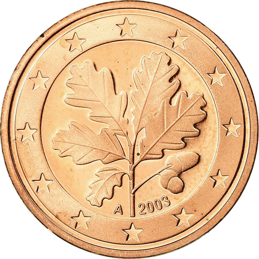 GERMANY - FEDERAL REPUBLIC, 5 Euro Cent, 2003, Proof, MS(65-70), Copper Plated