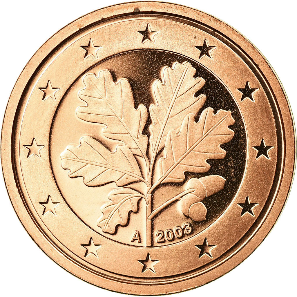 ALEMANHA - REPÚBLICA FEDERAL, 2 Euro Cent, 2003, Proof, AU(55-58), Aço Cromado