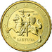 Lituânia, 10 Euro Cent, 2015, MS(63), Latão
