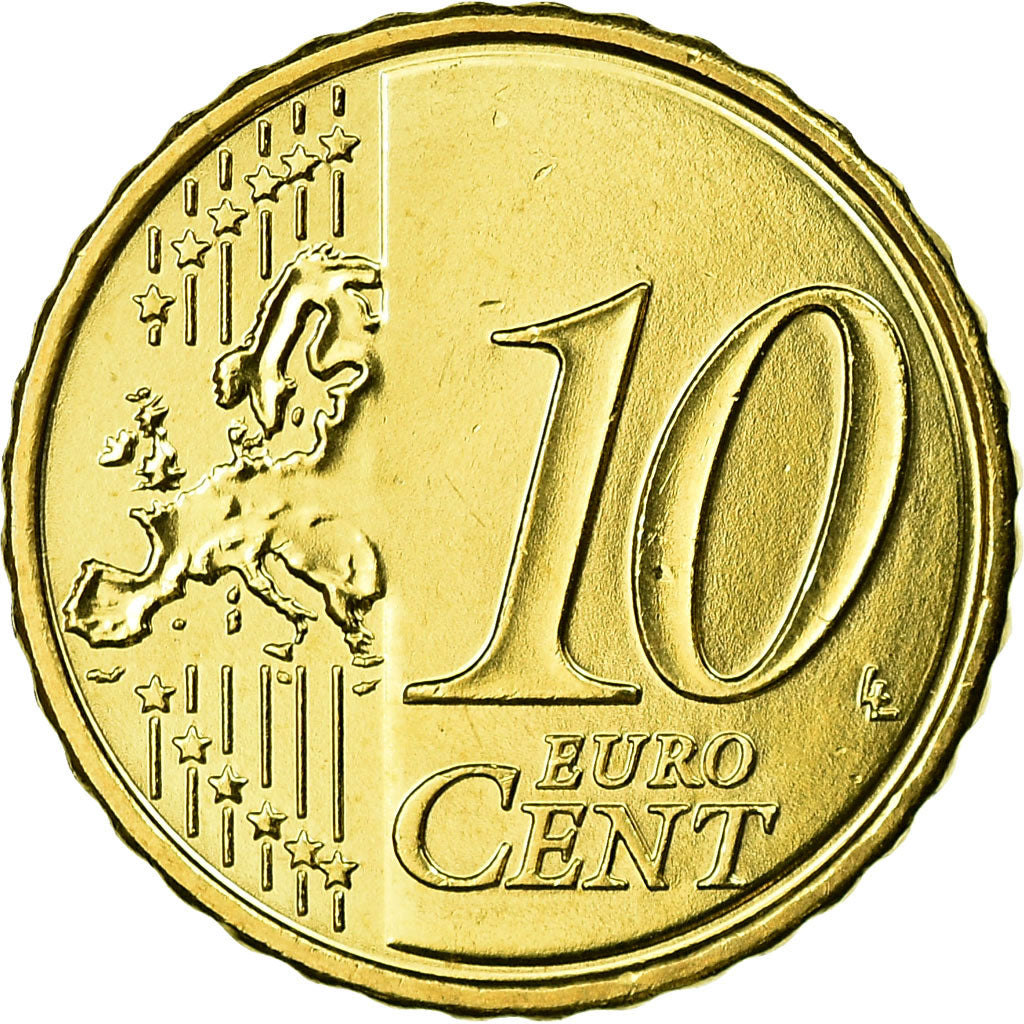 Litwa, 10 Euro Cent, 2015, MS(63), Mosiądz