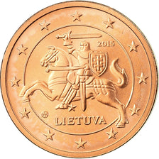 Lithuania, 2 Euro Cent, 2015, MS(63), Copper Plated Steel