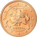 Lithuania, 2 Euro Cent, 2015, MS(63), Copper Plated Steel