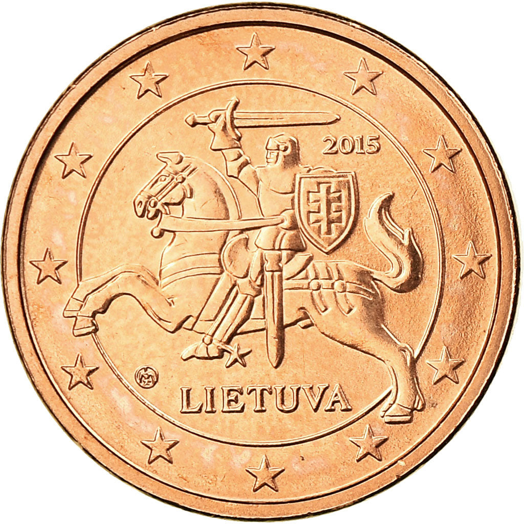 Lithuania, Euro Cent, 2015, UNZ, Copper Plated Steel