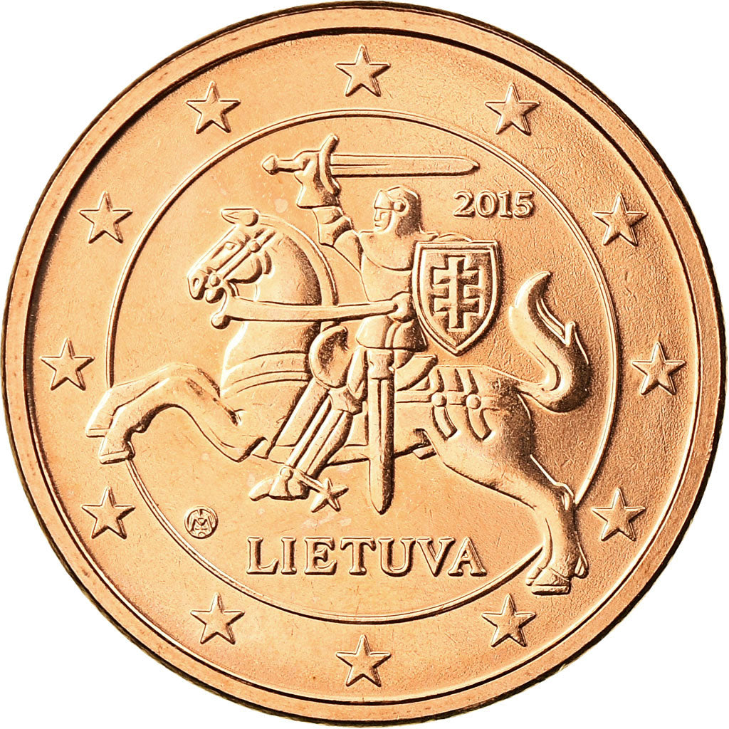 Lituania, 5 Euro Cent, 2015, SPL, Acciaio placcato rame