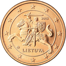 Lituania, 5 Euro Cent, 2015, SPL, Acciaio placcato rame