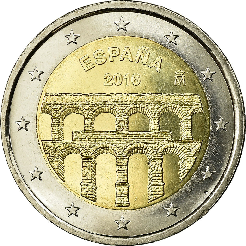 Spain, 2 Euro, Aqueduc de Ségovie, 2016, MS(63), Bi-Metallic