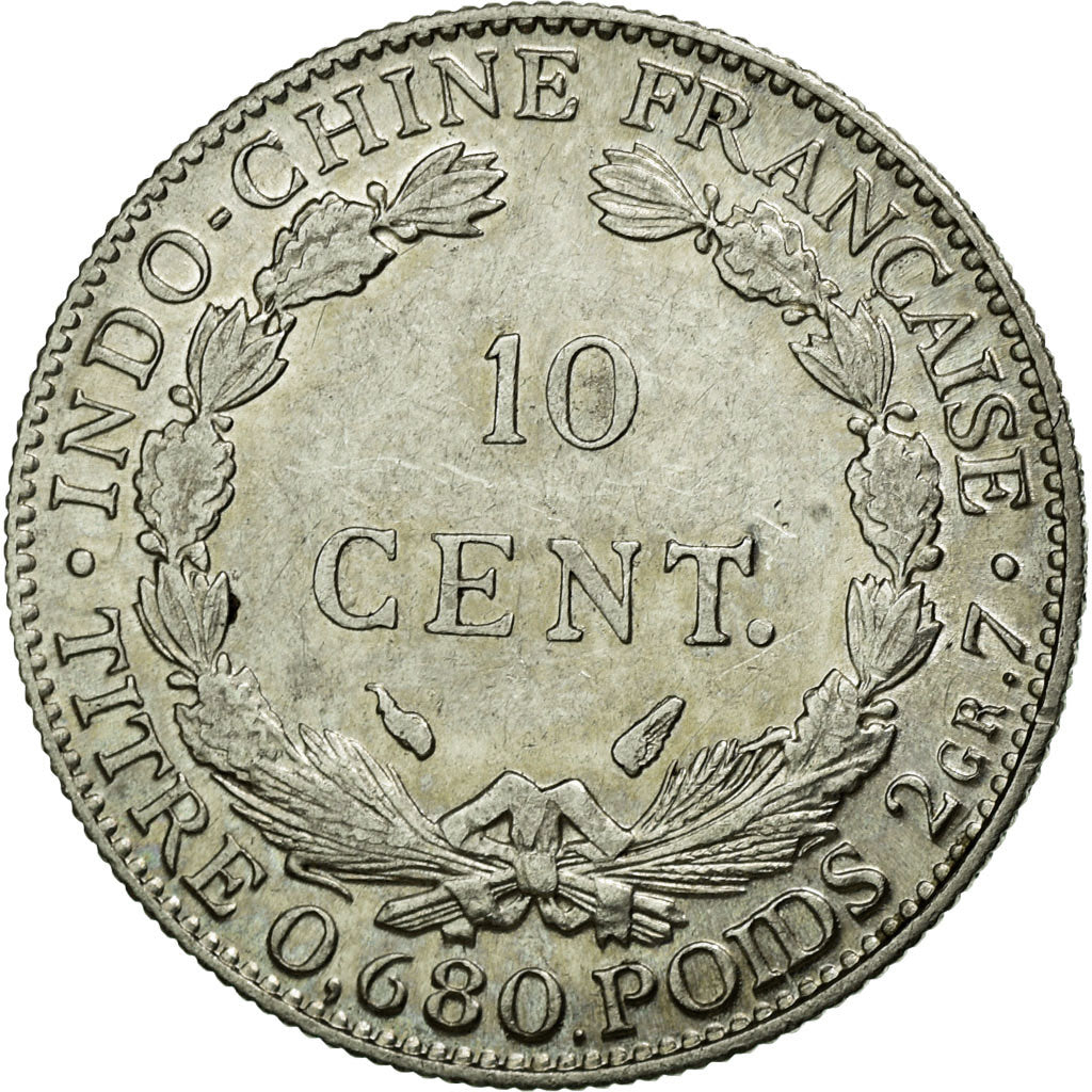 Münze, Französisch Indochina, 10 Cents, 1937, Paris, VZ, Silber, KM:16.2