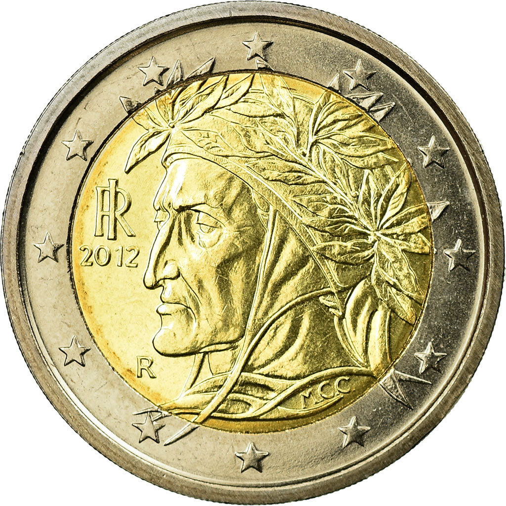 Italy, 2 Euro, Dante Alighieri, 2012, MS(65-70), Bi-Metallic, KM:251