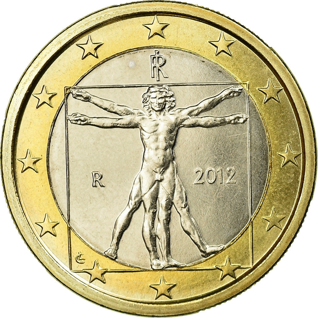 Italy, Euro, 2012, MS(65-70), Bi-Metallic, KM:250