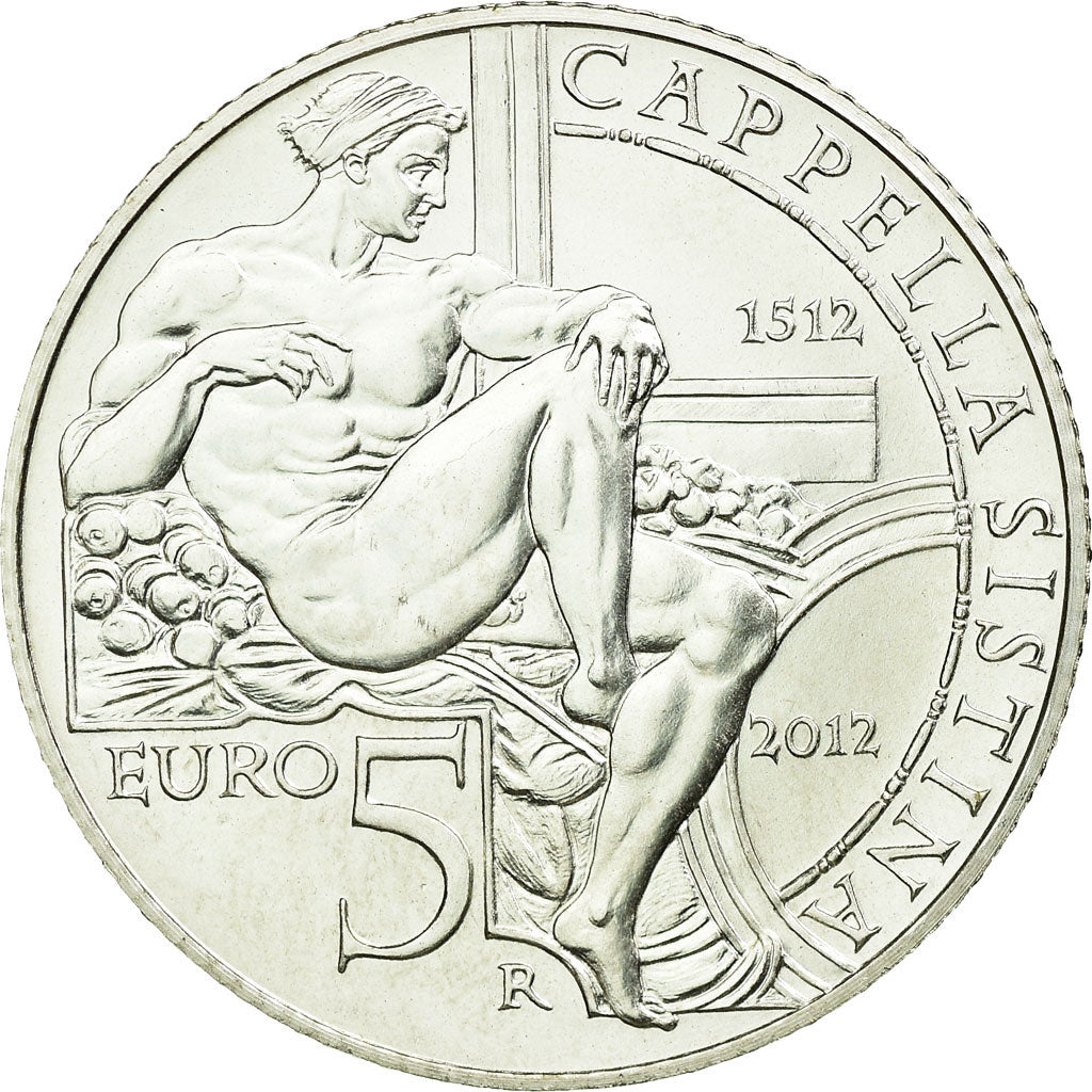 Italy, 5 Euro, Chapelle Sixtine, 2012, MS(65-70), Silver, KM:359