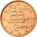 Greece, 2 Euro Cent, 2002, MS(63), Copper Plated Steel, KM:182