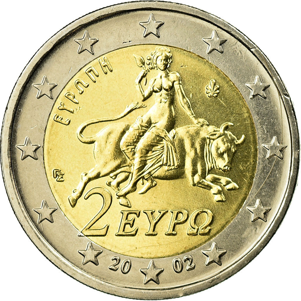 Griechenland, 2 Euro, 2002, UNZ, Bi-Metallic, KM:188