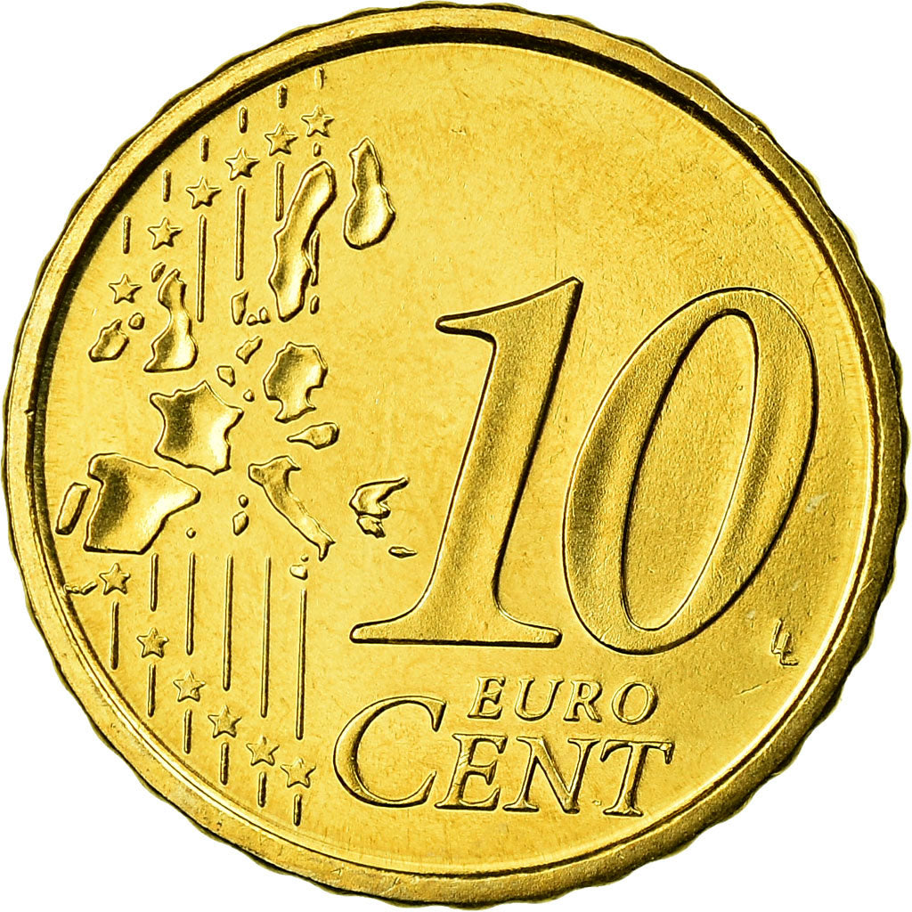 Spagna, 10 Euro Cent, 2005, FDC, Ottone, KM:1043