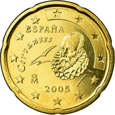 Spain, 20 Euro Cent, 2005, MS(65-70), Brass, KM:1044