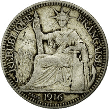 Monnaie, Indochine Française, 10 Cents, 1916, Paris, TB, Argent, KM:9