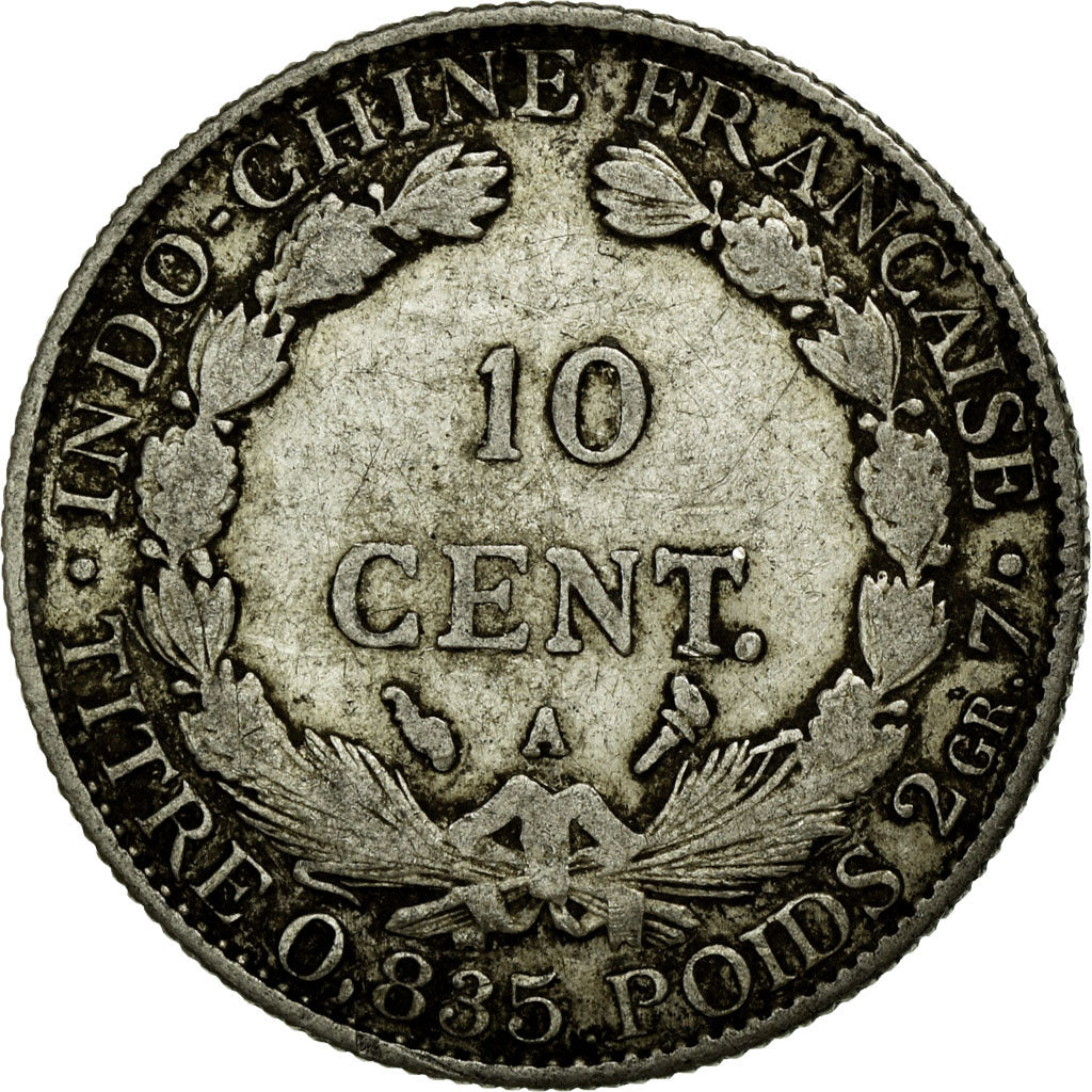 Monnaie, Indochine Française, 10 Cents, 1916, Paris, TB, Argent, KM:9