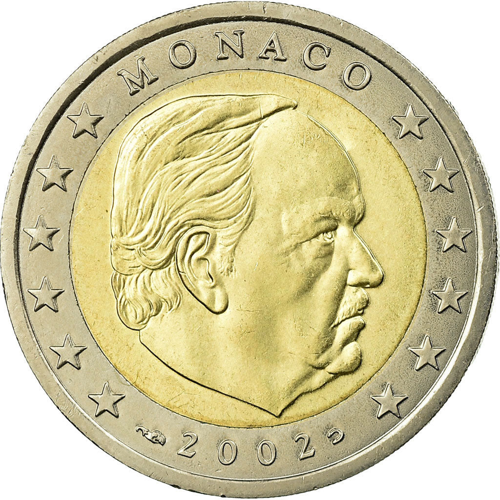 Monaco, 2 Euro, 2002, UNZ, Bi-Metallic, KM:174