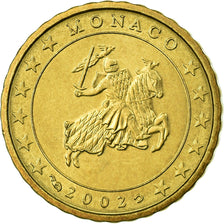 Mónaco, 10 Euro Cent, 2002, MS(63), Latão, KM:170