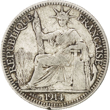 Monnaie, Indochine Française, 10 Cents, 1914, Paris, TB, Argent, KM:9