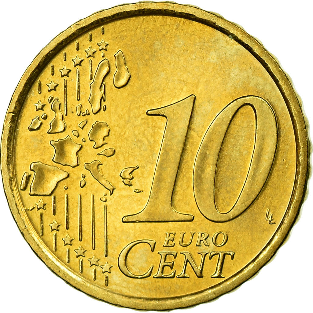 San Marino, 10 Euro Cent, 2005, MS(65-70), Brass, KM:443